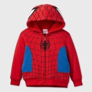 Toddler Marvel Spiderman Hooded Sweatshirt NWT